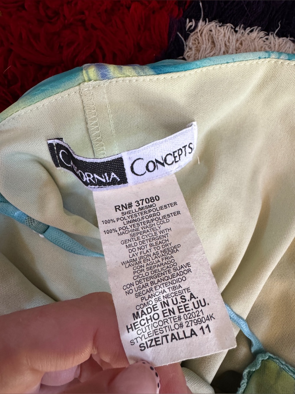 Y2K Vintage California Concepts floral slip dress Sz M - Picture 3 of 7